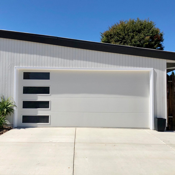 garage door with side glass windows